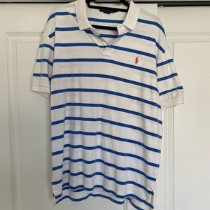 Authentic Blue and White Ralph Lauren polo size xl